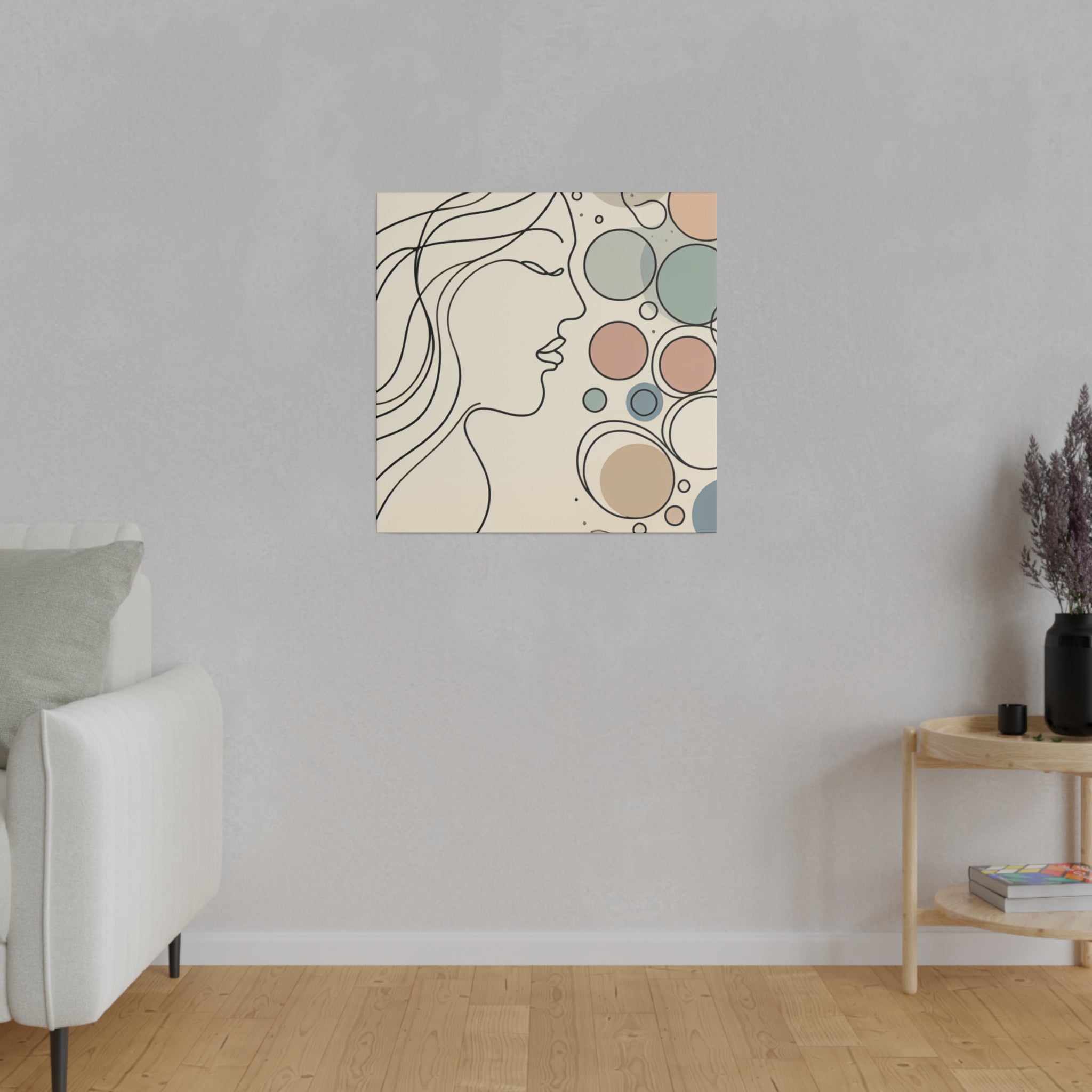 Boho Grace Mosaic Line Art Boho Style Wall Decor Canvas