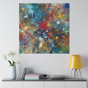 Split Splat Splatter Painting Colorful Abstract Art Canvas