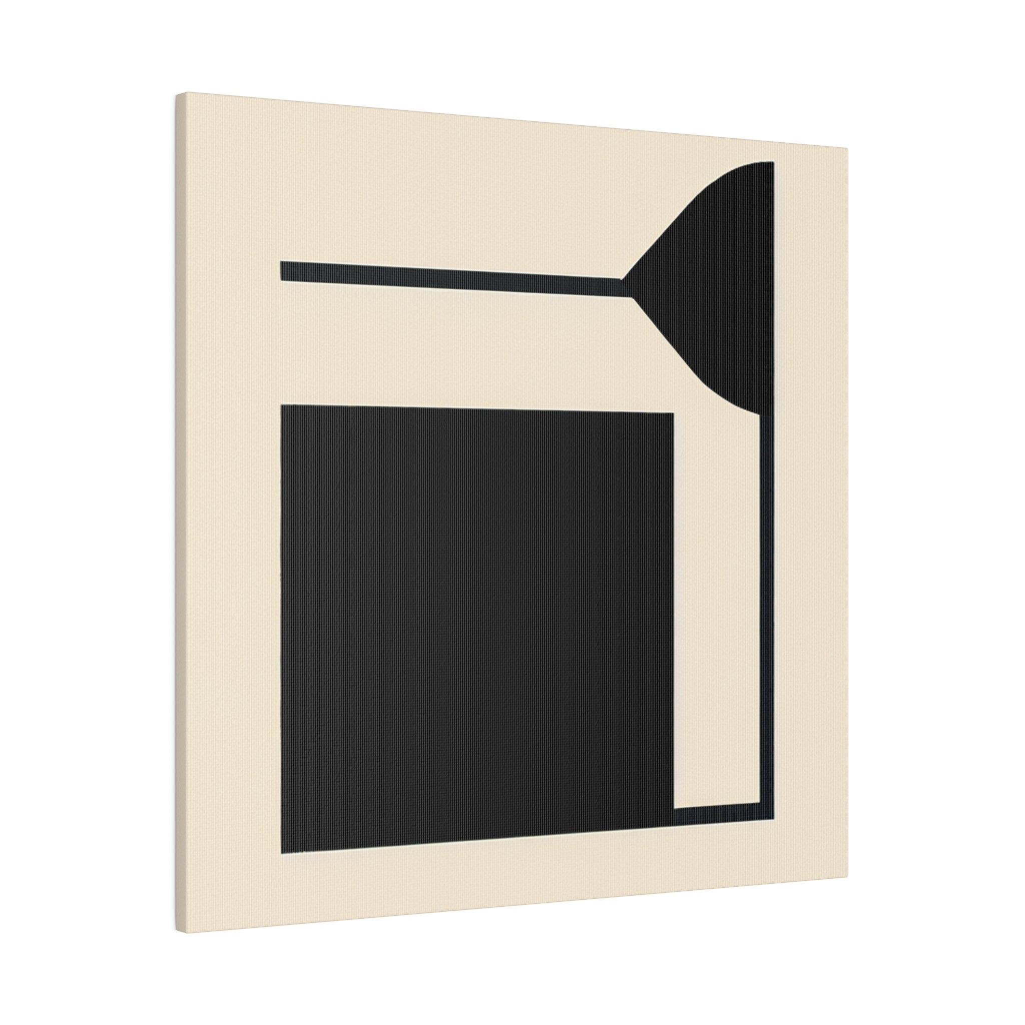 Black and Beige Minimalist Geometric Art Canvas