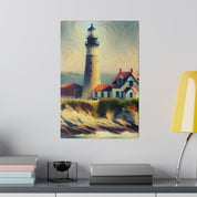 Impressionist Beacon Coastal Wall Art Lighthouse Painting Canvas