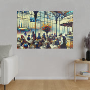 Morning Muse Vintage European Cafe Artwork Canvas