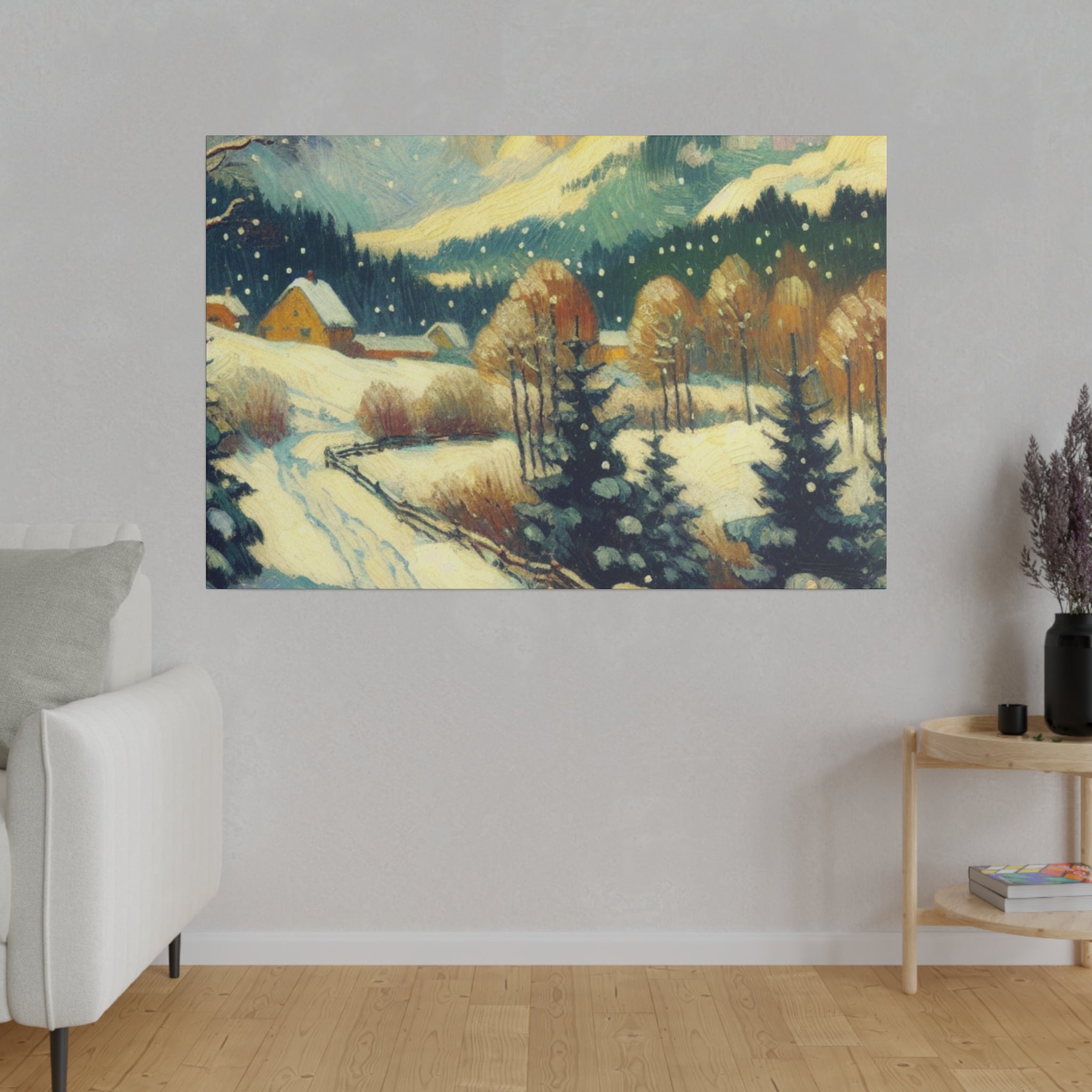 An Impressionist Viewpoint Rural Winter Painting Canvas