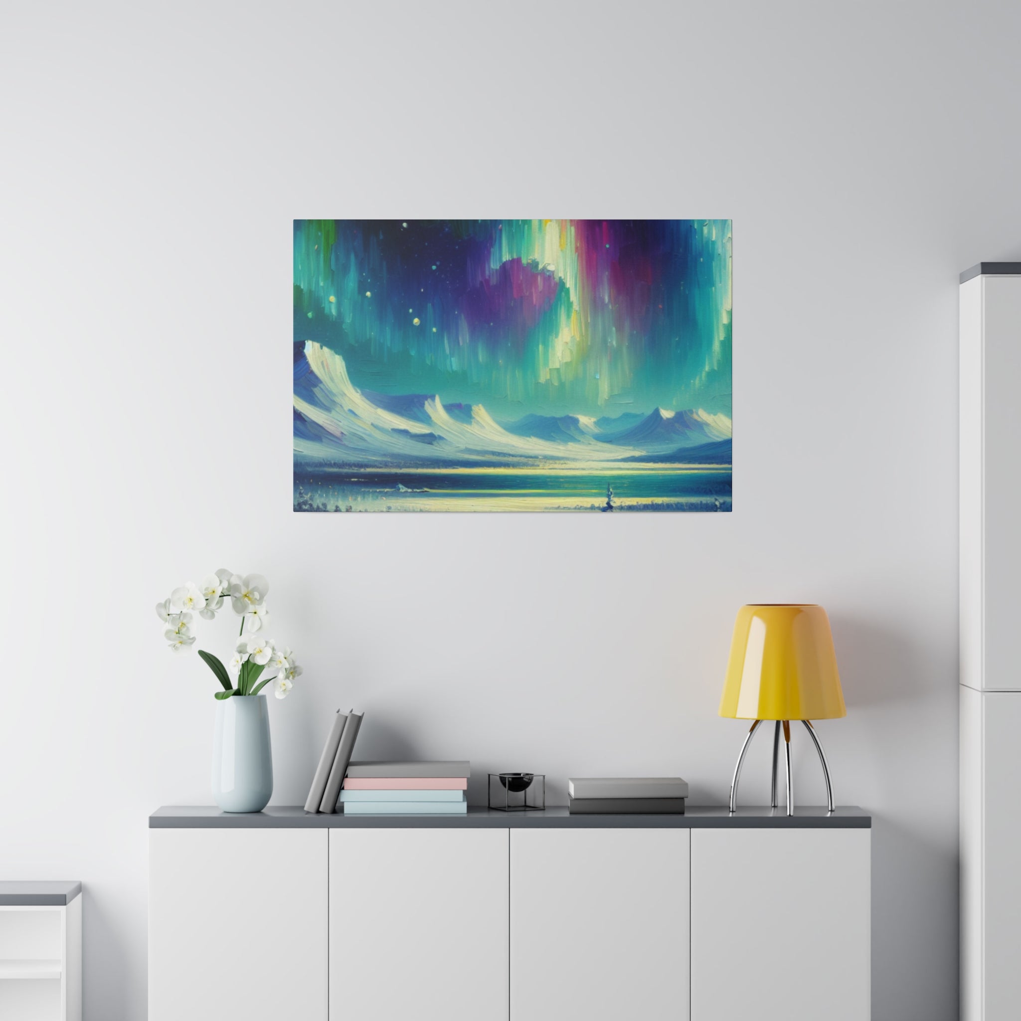 Aurora Winter Dream Northern Lights Painting Canvas