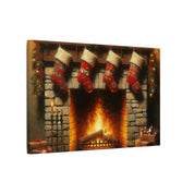 Cozy Christmas Fireplace Canvas
