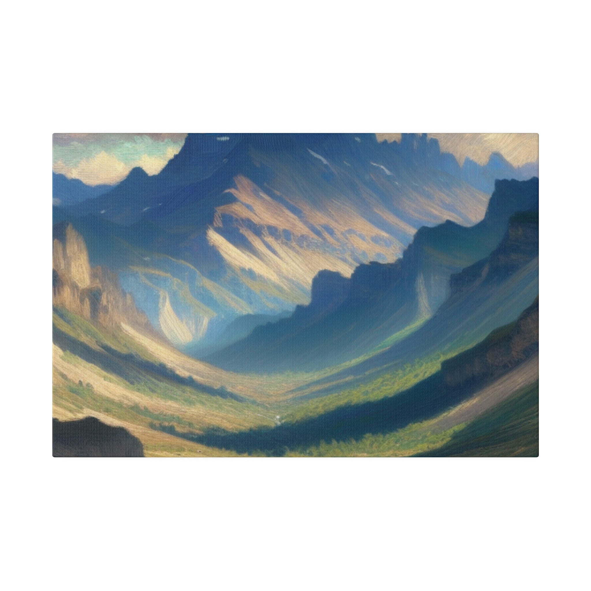 Whispering Valley Reverie Mountain Landscape Painting Canvas