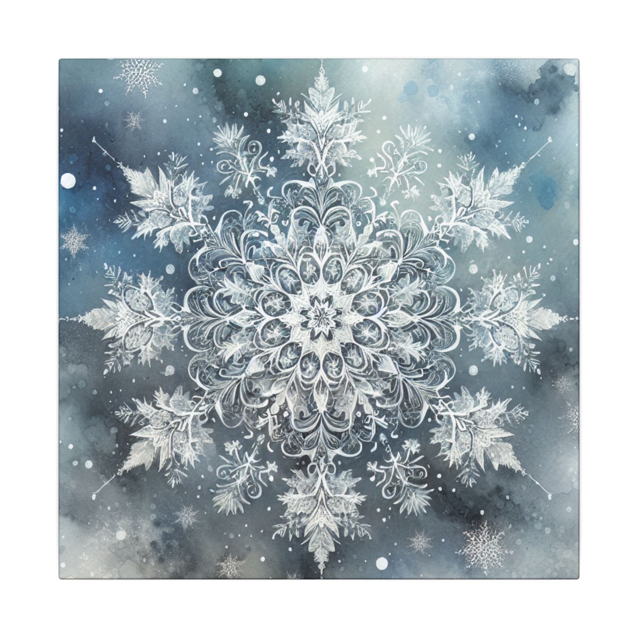 Watercolor Snowflake Canvas