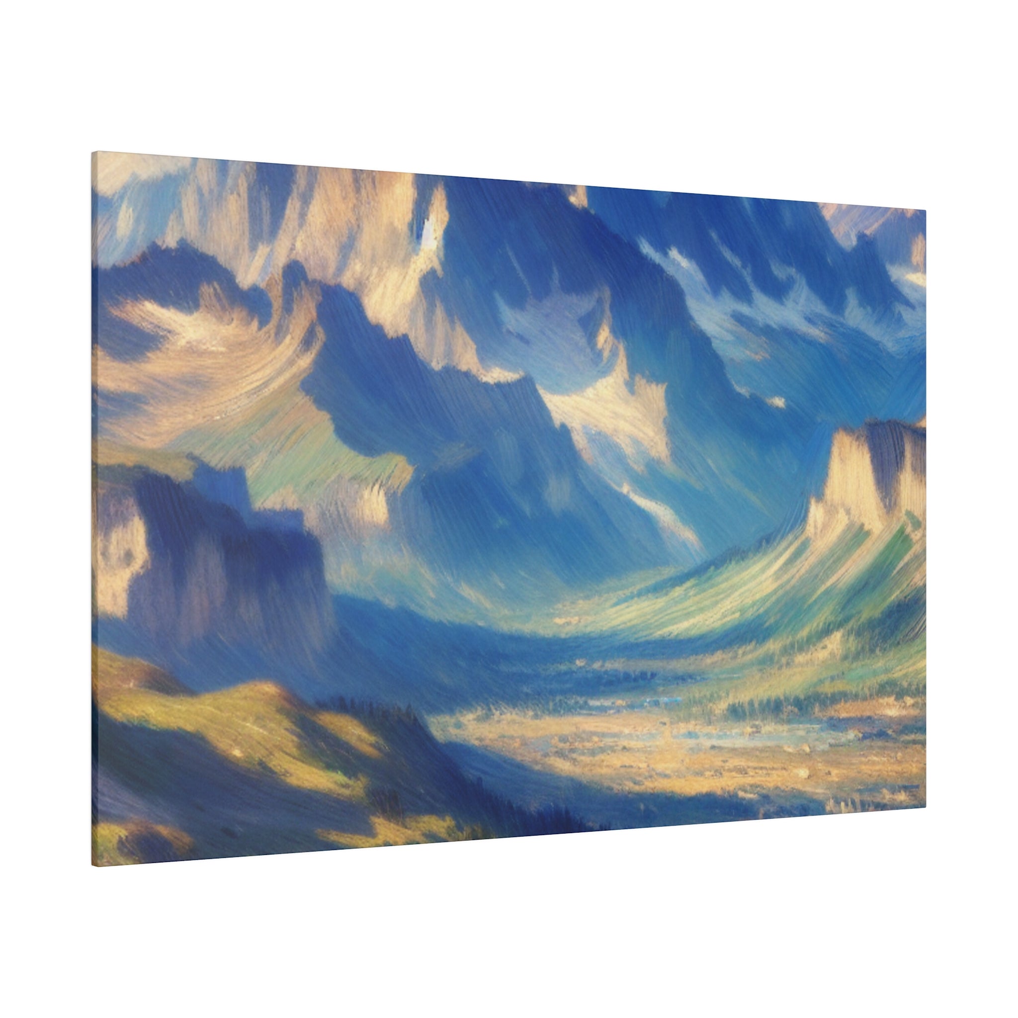 Light Meets Land Mountain Landscape Painting Canvas