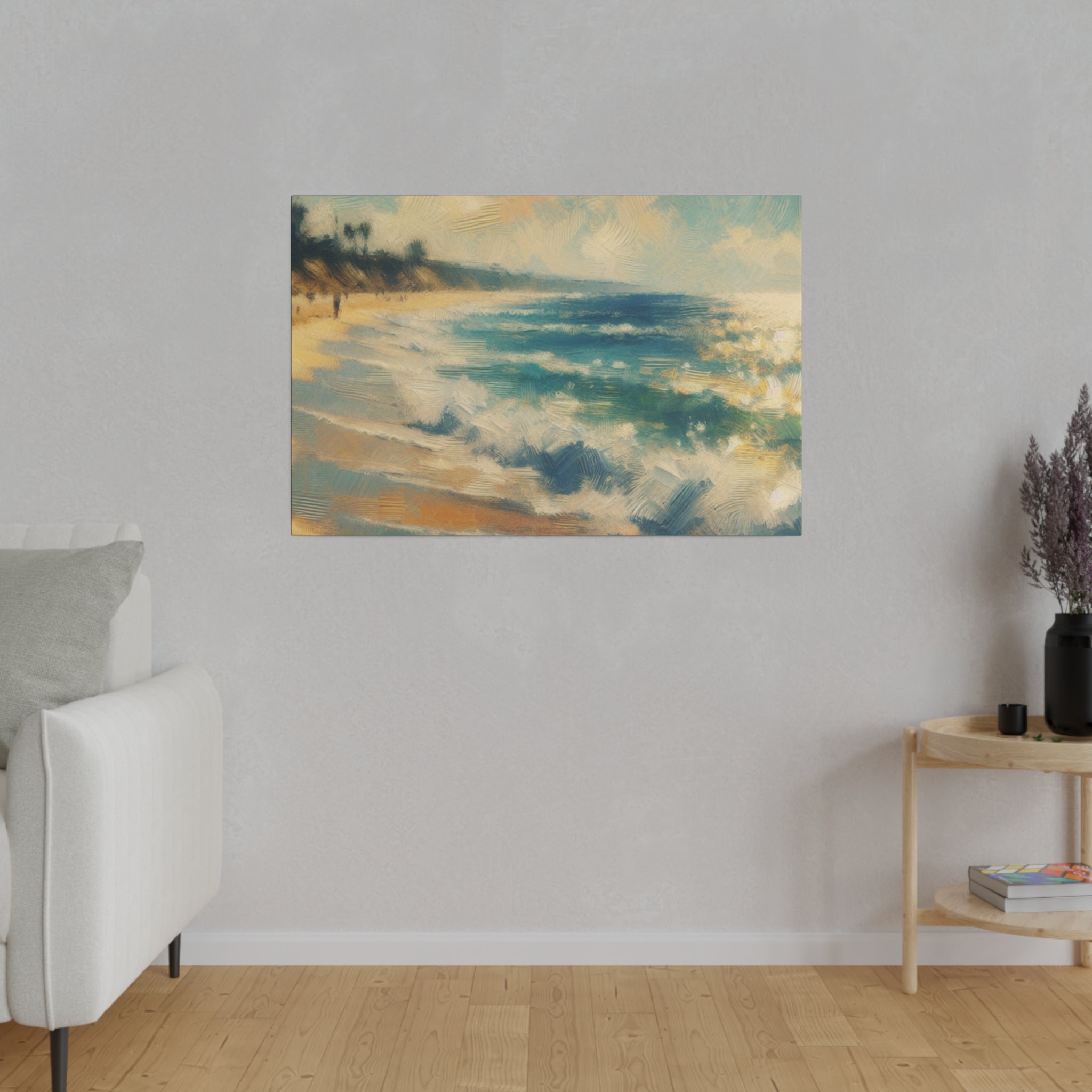 Tranquil Beachscape Beach Painting Canvas