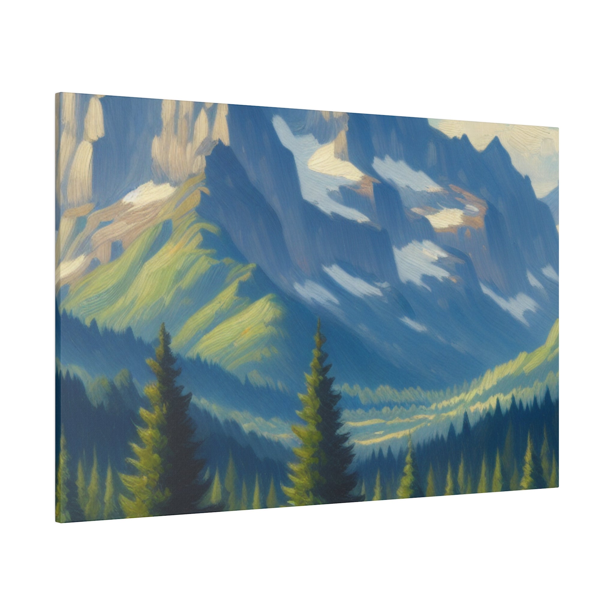 Vista Serenity Peak Mountain Landscape Painting Canvas