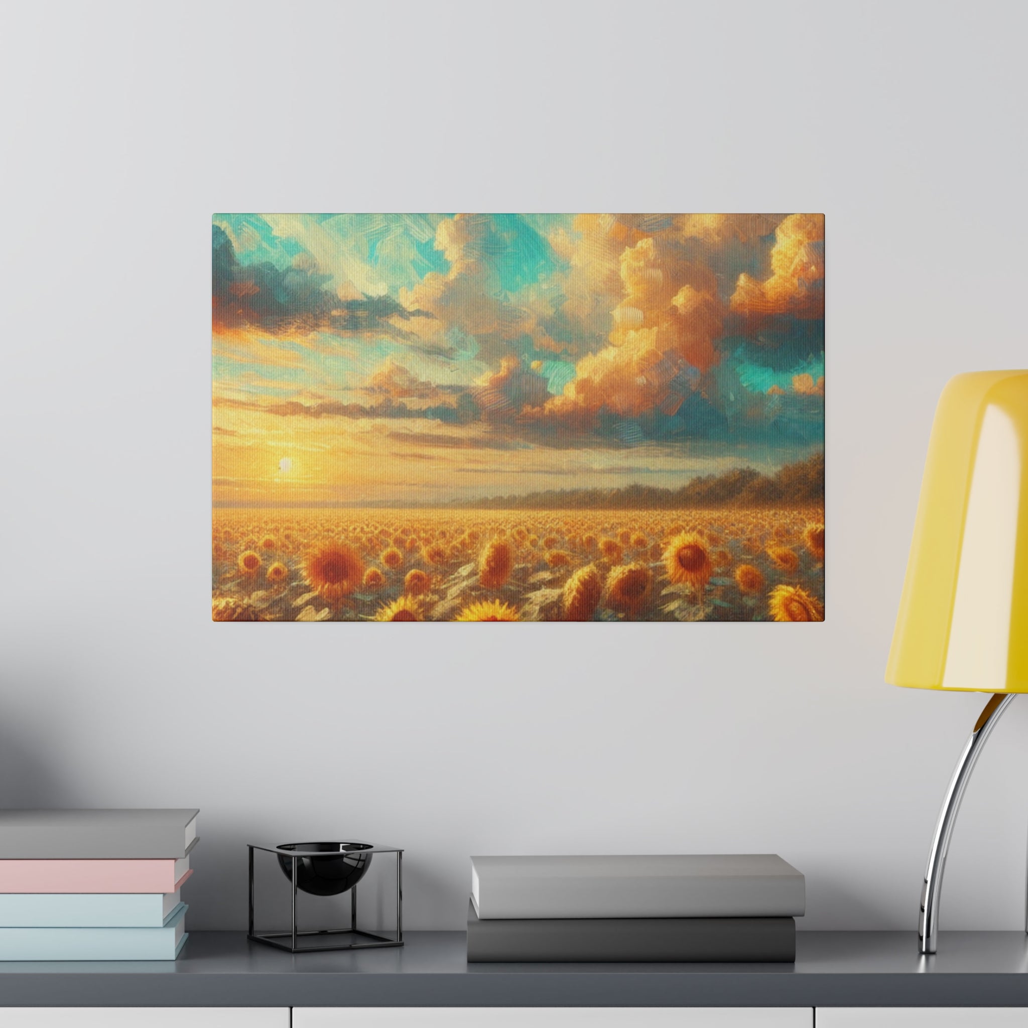 Sunlit Serenity Floral Wall Art Sunflower Painting Canvas