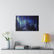 Whispering Blue Timber Symphony Forest Painting Canvas