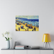 50s Scene Beach Landscape Painting Canvas