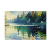 Secluded Serenity Lake Painting Canvas