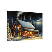 Christmas Cabin Pathway Canvas
