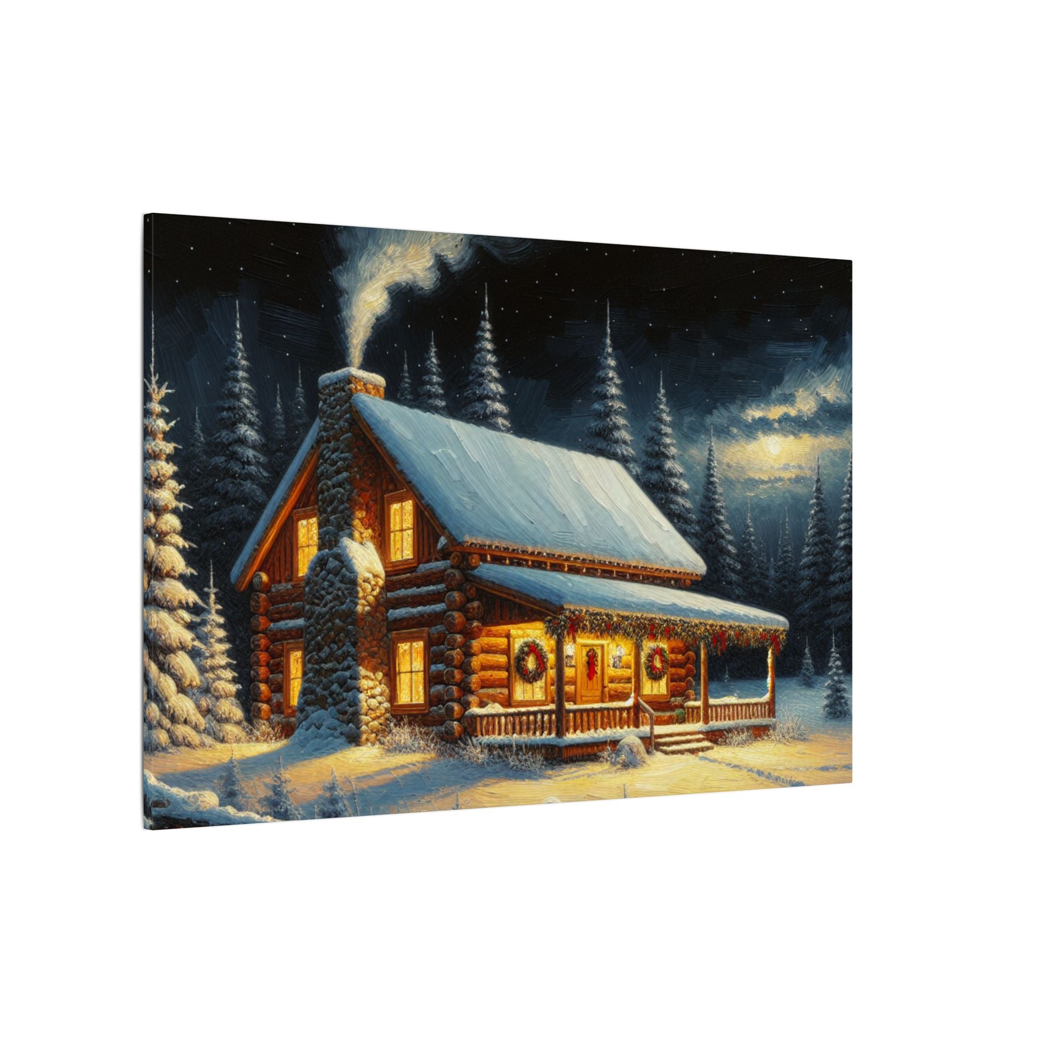 Christmas Cabin Pathway Canvas