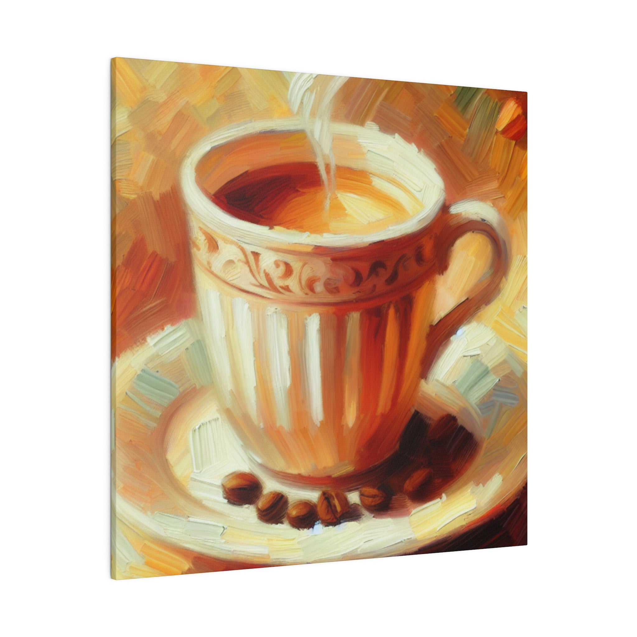 Impressionist Morning Brew Coffee Art Painting Coffee Painting Canvas