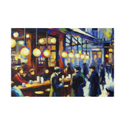 Vintage European Street Cafe Artwork Painting Canvas