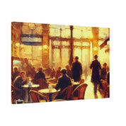 Bustling European Espresso Cafe Artwork Canvas