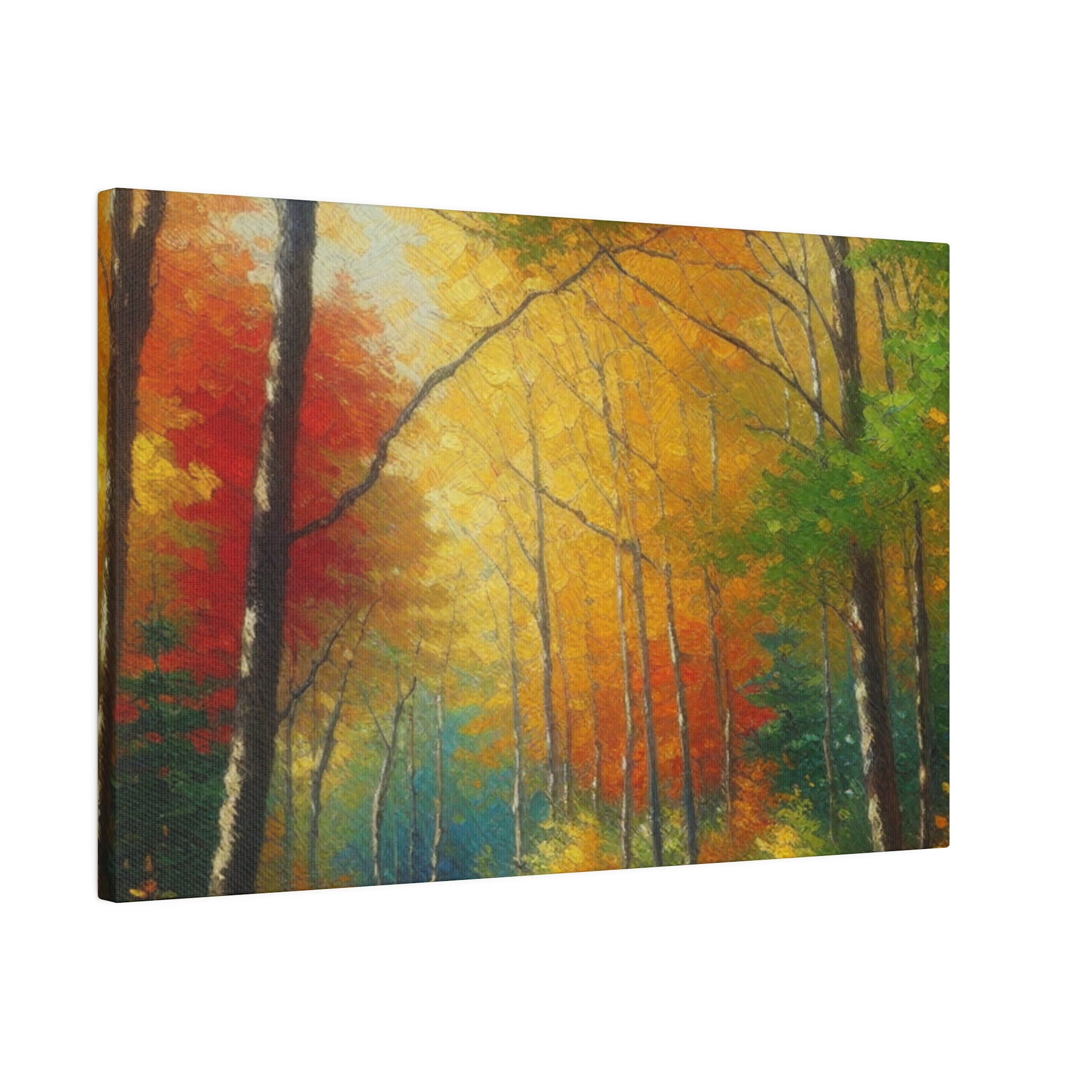 Autumnal Symphony Blaze Fall Painting Canvas