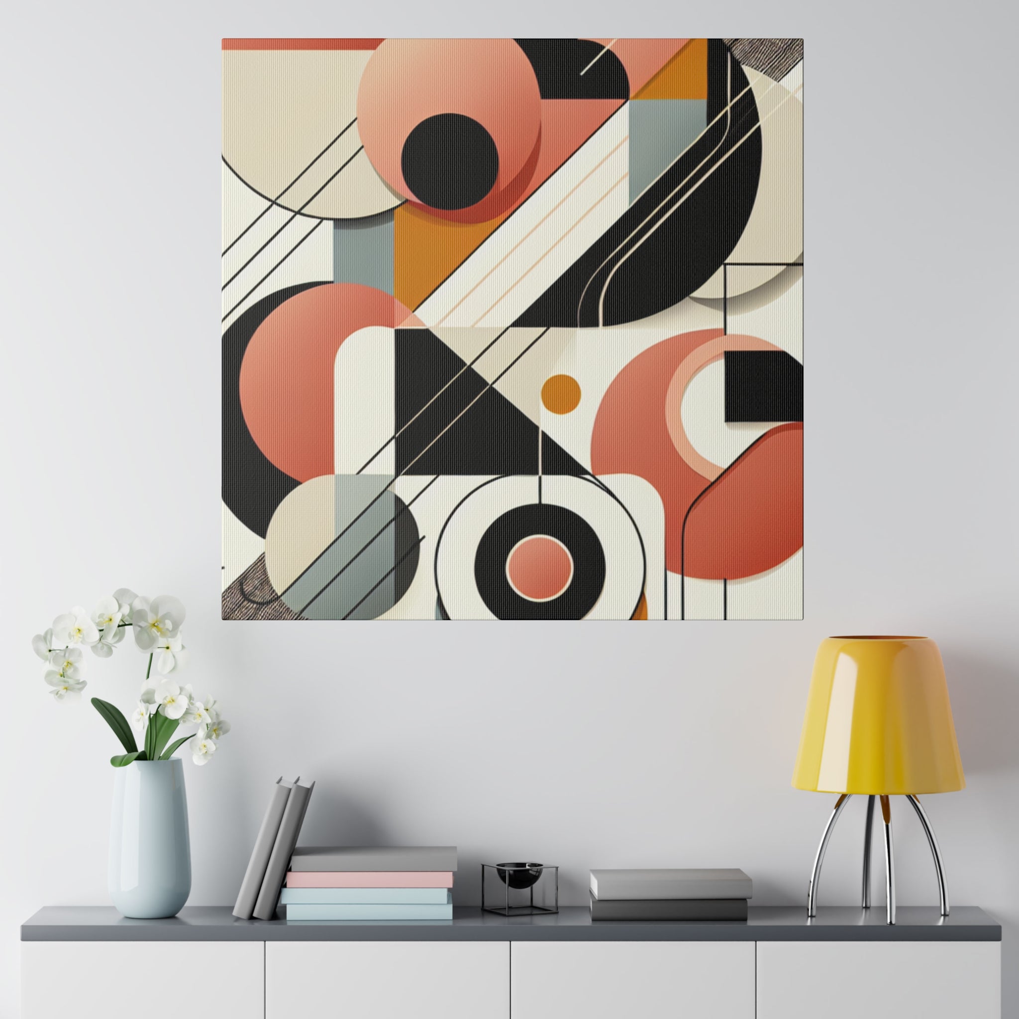 Vivid Geometry A Symphony of Shapes Geometric Painting Canvas