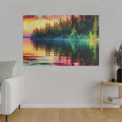 Reflective Solitude Lake Painting Canvas