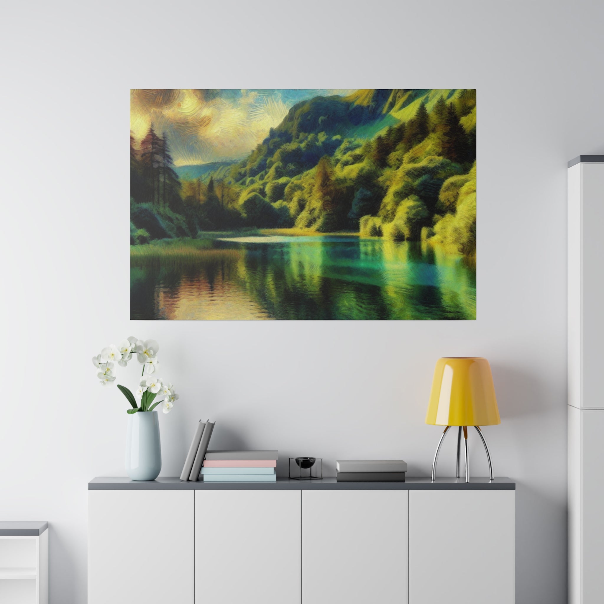 Serene Lake Whispers Lake Painting Canvas