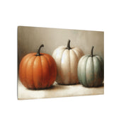 Three Pumpkins Rustic Still Life Canvas