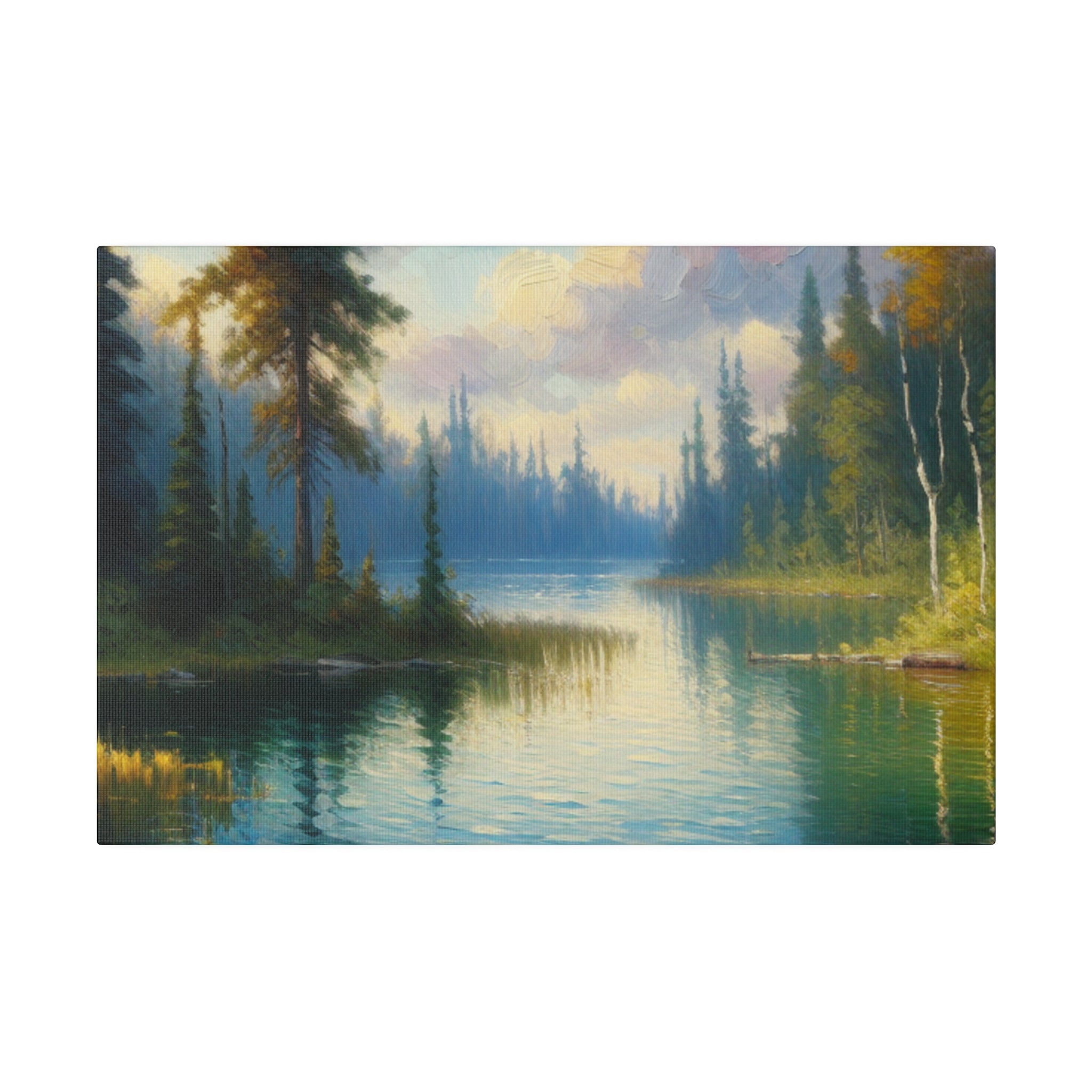 Serene Lake Tranquility Lake Painting Canvas