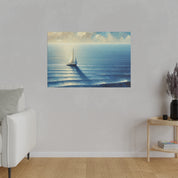 Serenity Drift Solo Sailboat Painting Canvas