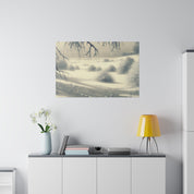 Silver Daylight Shimmers Snowscape Winter Painting Canvas