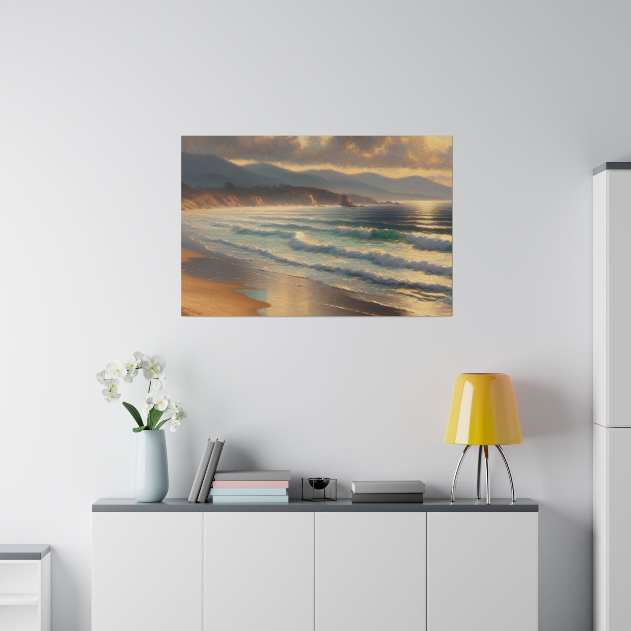 Coastal Whispers Beach Painting Canvas