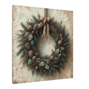 Rustic Holiday Wreath Canvas