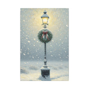 Snowy Christmas Lamp Canvas