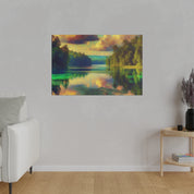 Serene Lakeside Reverie Lake Painting Canvas