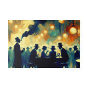 Prohibition Scarlet Swirls Retro Speakeasy Bar Art Canvas