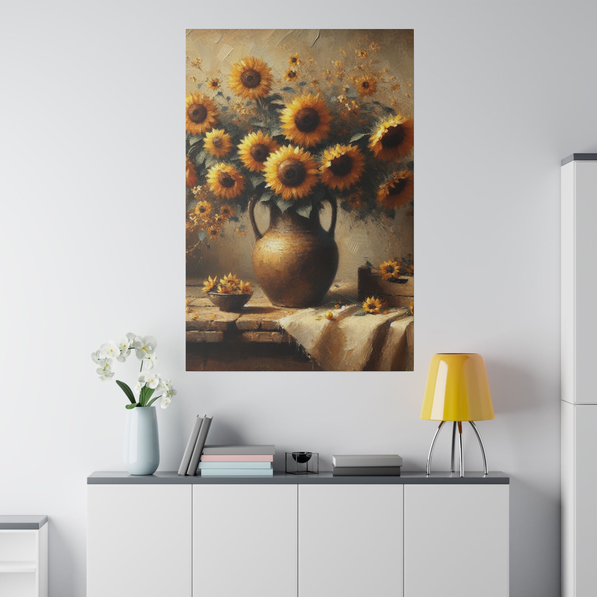 Blossom Memoirs Flowers In Vase Sunflower Painting Canvas