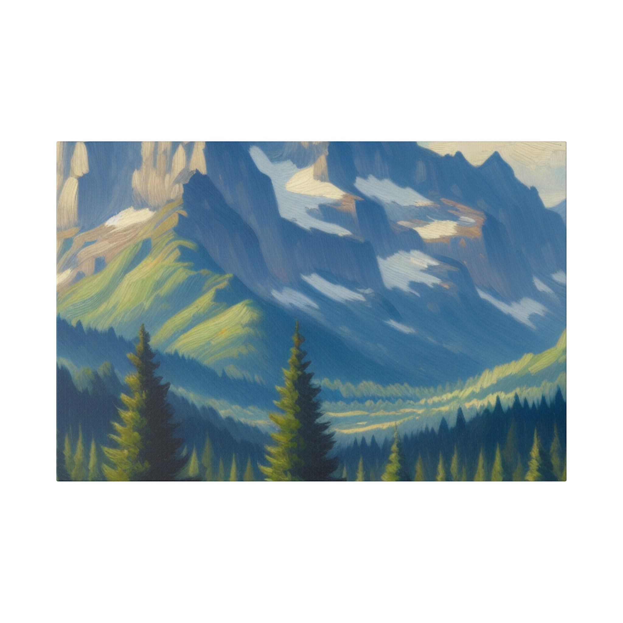 Vista Serenity Peak Mountain Landscape Painting Canvas