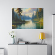 Serene Lake Tranquility Lake Painting Canvas