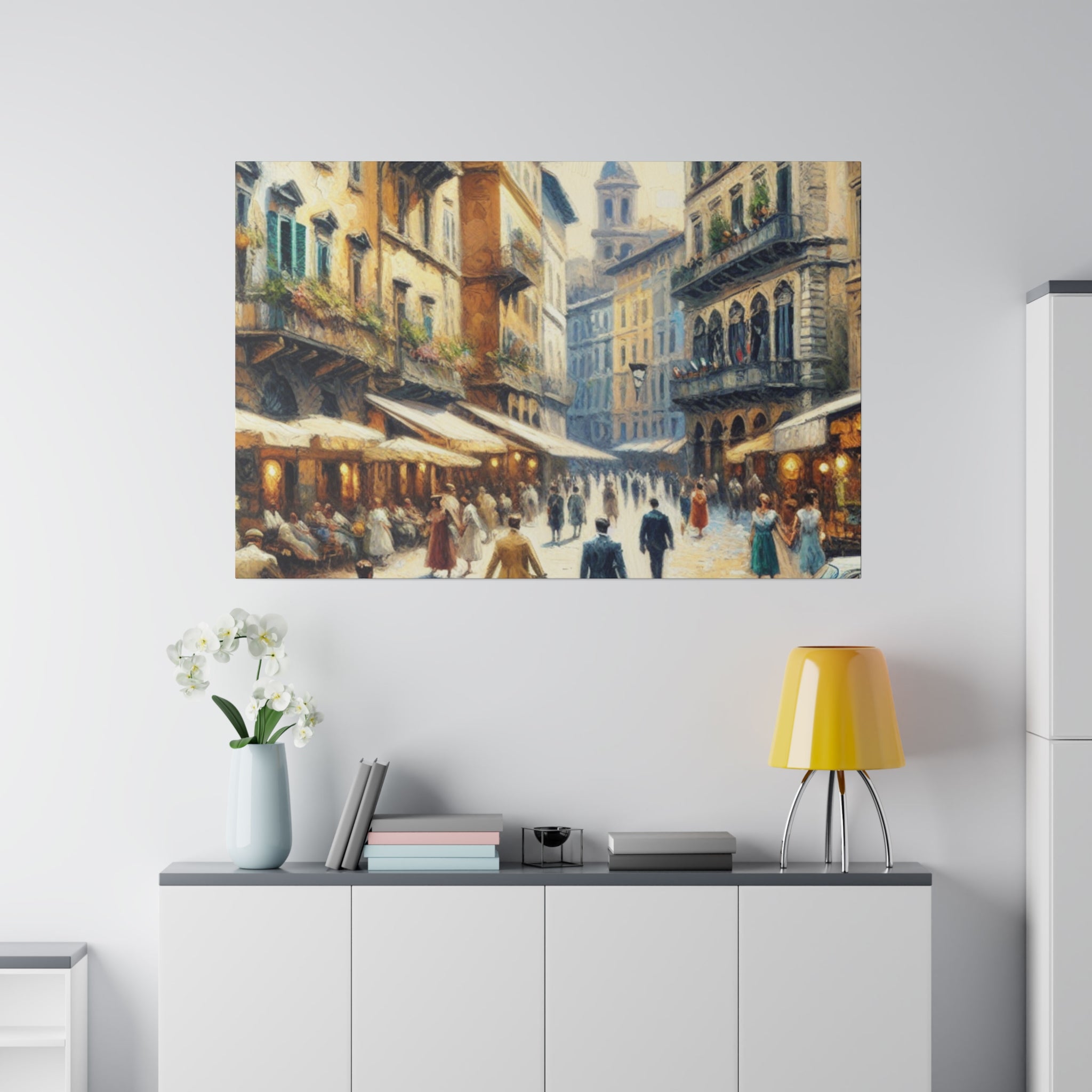 Venetian Chalk Illusion Vintage Italian Street Painting Canvas