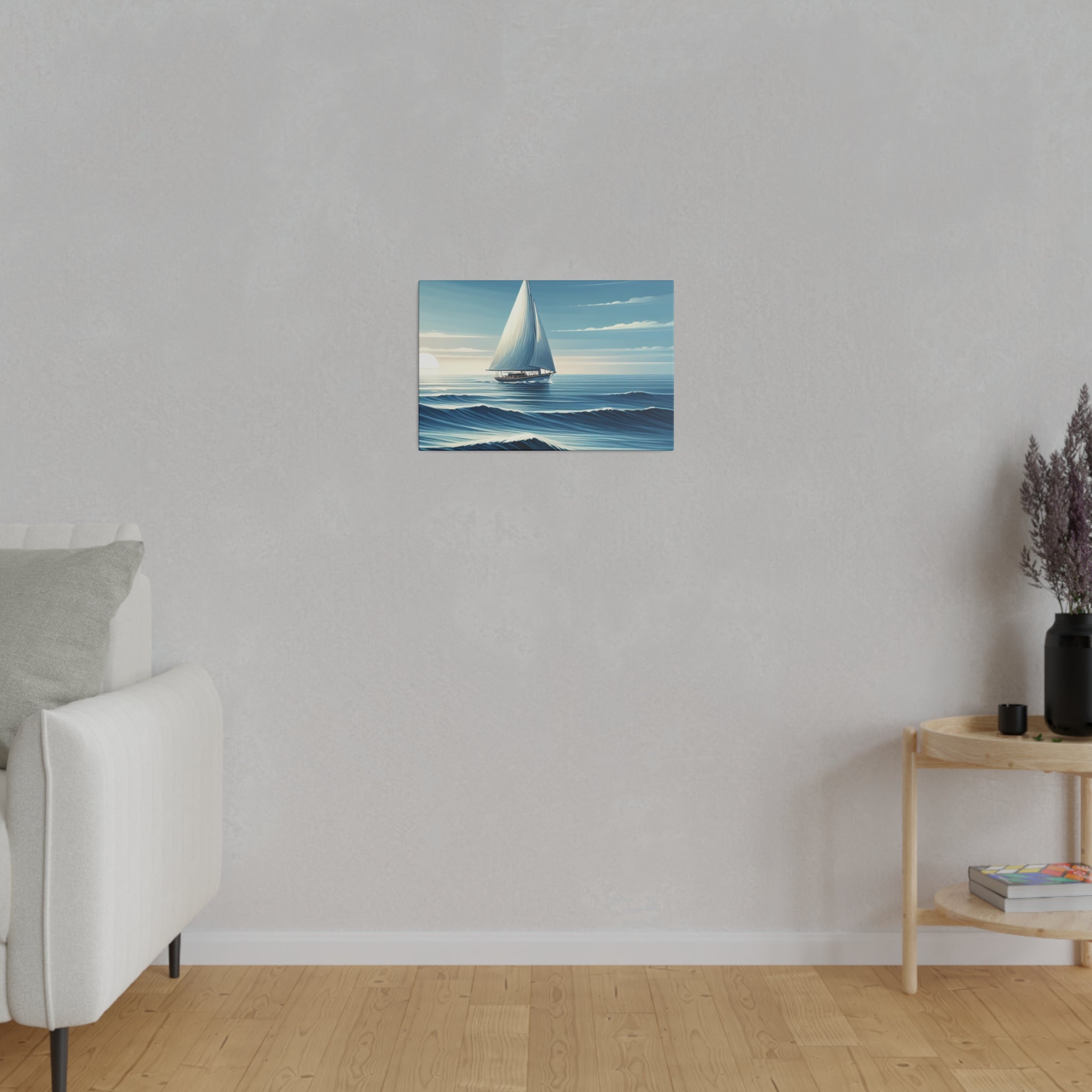 Serenity Voyage Sailboat Painting Canvas