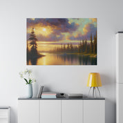 Serenity Lake Mirage Lake Painting Canvas