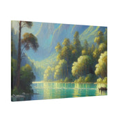 Serene Depth Reflections Lake Painting Canvas