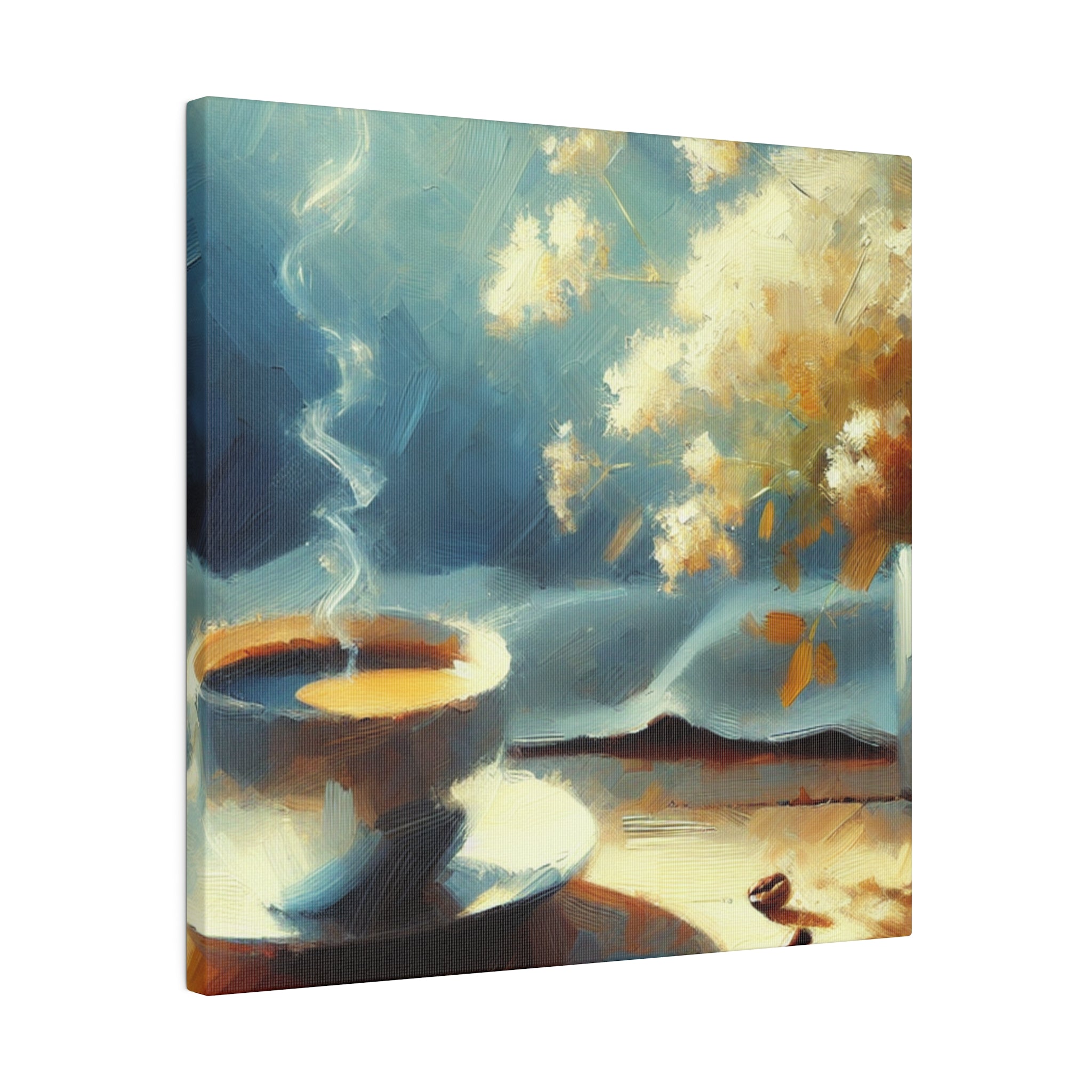 Windowsill Vista Impressionist Coffee Painting Canvas