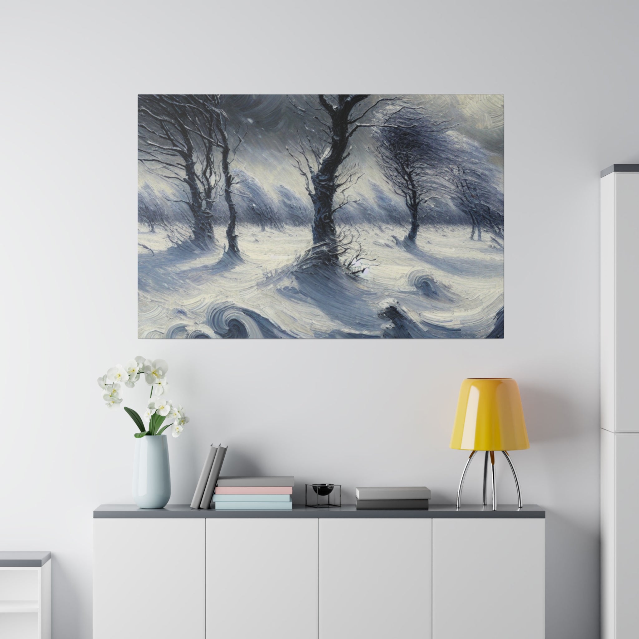 Whispers of Winter Past Vintage Snowscape Winter Painting Canvas