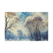 Snowscape Painting | Winter Sky Scene | Winter Wall Art Canvas