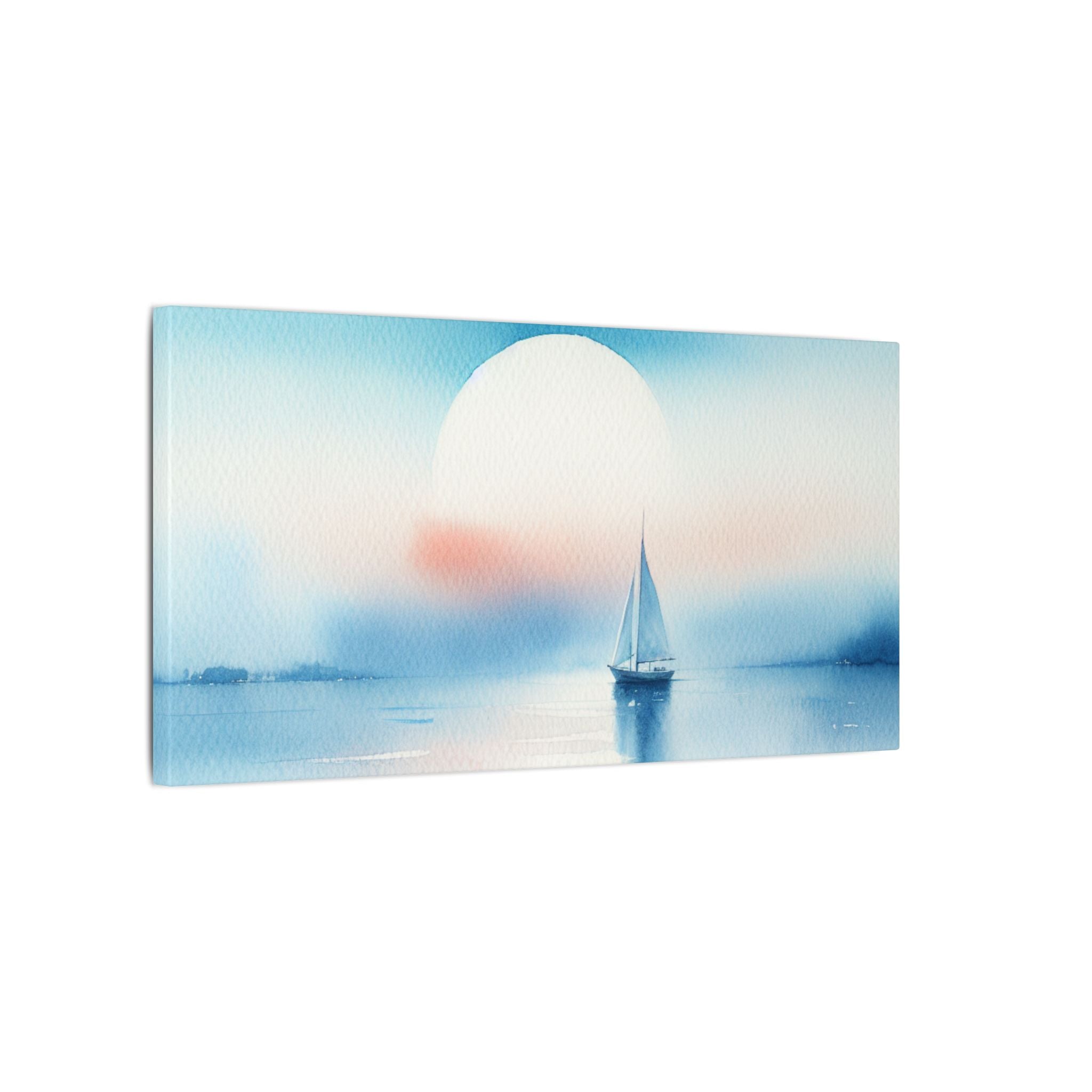 Moonset Over the Sea Canvas