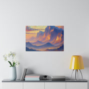 Impressionist Summit Serenity Mountain Landscape Painting Canvas