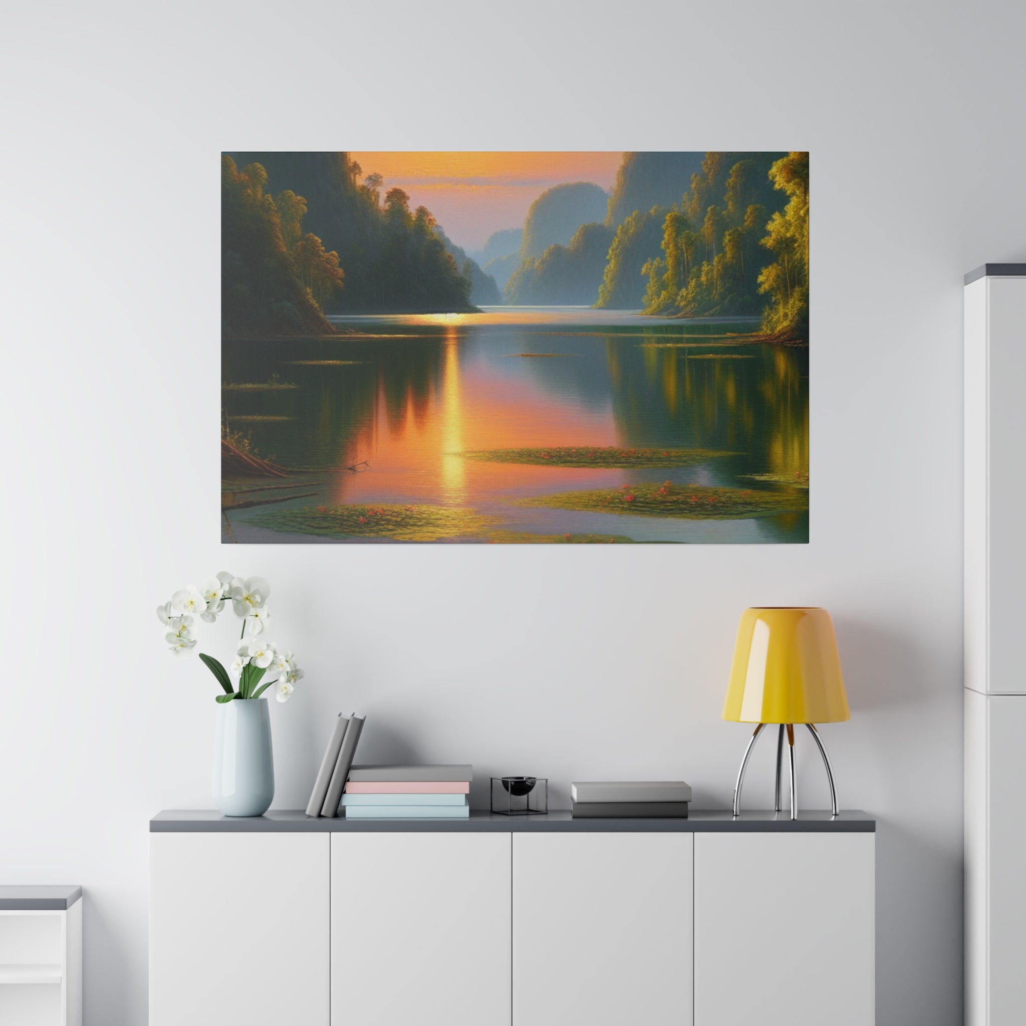 Serene Lake Whispers Lake Painting Canvas