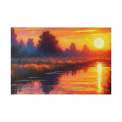 Dawn's Ember Awakening Sunrise Painting Canvas