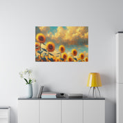 Sunflower Field Floral Wall Art Sunflower Painting Canvas